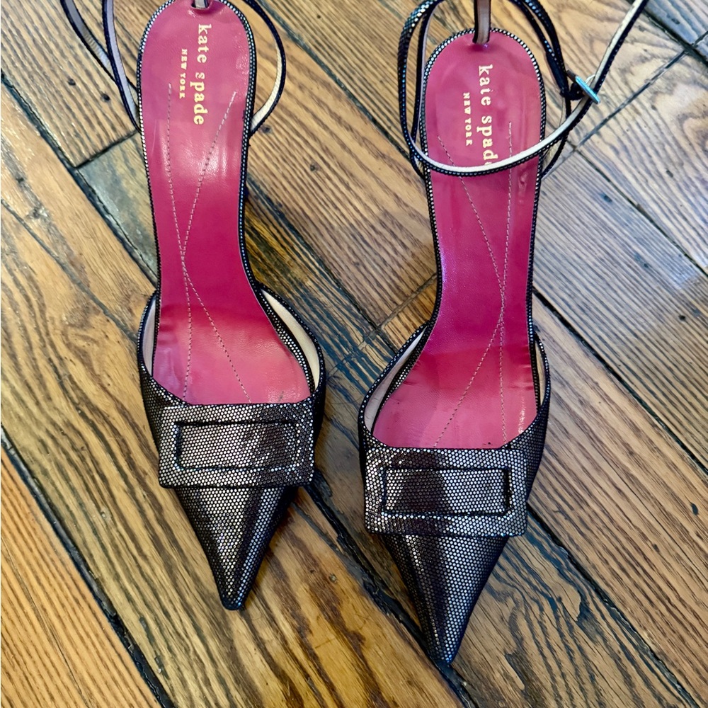 Kate Spade Black Textured Heels